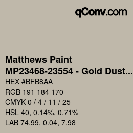 Farbcode: Matthews Paint - MP23468-23554 - Gold Dust Prl over Hot Plata | qconv.com