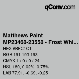 Code couleur: Matthews Paint - MP23468-23558 - Frost White Prl over Hot Plata | qconv.com