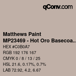 Color code: Matthews Paint - MP23469 - Hot Oro Basecoat | qconv.com