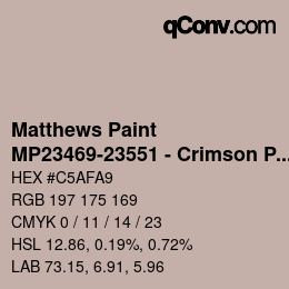 カラーコード: Matthews Paint - MP23469-23551 - Crimson Prl over Hot Oro | qconv.com