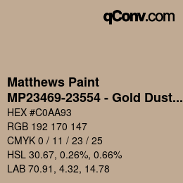 Farbcode: Matthews Paint - MP23469-23554 - Gold Dust Prl over Hot Oro | qconv.com