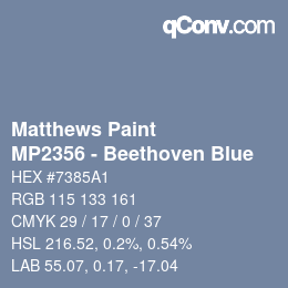 カラーコード: Matthews Paint - MP2356 - Beethoven Blue | qconv.com