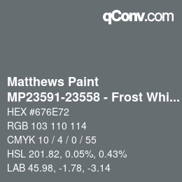 Code couleur: Matthews Paint - MP23591-23558 - Frost White Prl over Black | qconv.com