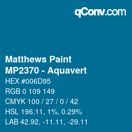 Code couleur: Matthews Paint - MP2370 - Aquavert | qconv.com