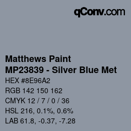 Farbcode: Matthews Paint - MP23839 - Silver Blue Met | qconv.com