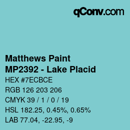 カラーコード: Matthews Paint - MP2392 - Lake Placid | qconv.com