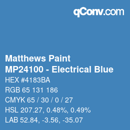 Color code: Matthews Paint - MP24100 - Electrical Blue | qconv.com