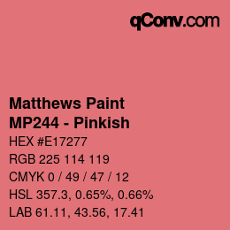 カラーコード: Matthews Paint - MP244 - Pinkish | qconv.com