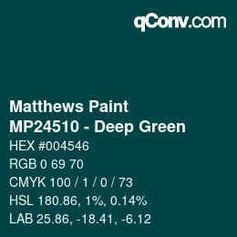 Color code: Matthews Paint - MP24510 - Deep Green | qconv.com