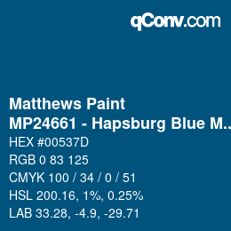 Code couleur: Matthews Paint - MP24661 - Hapsburg Blue Metallic | qconv.com