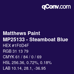 Code couleur: Matthews Paint - MP25133 - Steamboat Blue | qconv.com