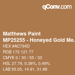 Farbcode: Matthews Paint - MP25255 - Honeyed Gold Met | qconv.com