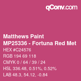 Farbcode: Matthews Paint - MP25336 - Fortuna Red Met | qconv.com