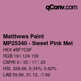 カラーコード: Matthews Paint - MP25340 - Sweet Pink Met | qconv.com