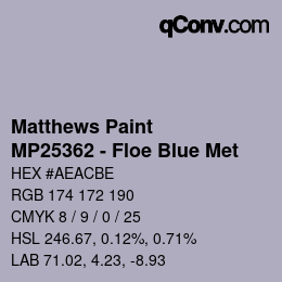 Farbcode: Matthews Paint - MP25362 - Floe Blue Met | qconv.com