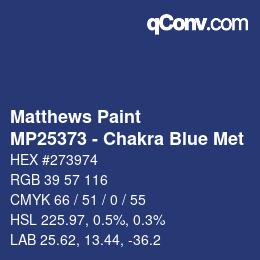 Farbcode: Matthews Paint - MP25373 - Chakra Blue Met | qconv.com