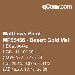 Code couleur: Matthews Paint - MP25466 - Desert Gold Met | qconv.com