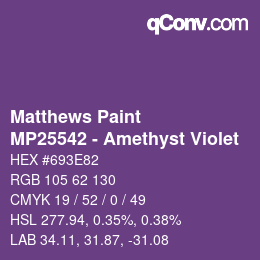 カラーコード: Matthews Paint - MP25542 - Amethyst Violet | qconv.com