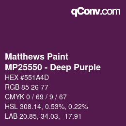 Color code: Matthews Paint - MP25550 - Deep Purple | qconv.com