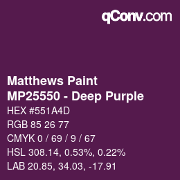 カラーコード: Matthews Paint - MP25550 - Deep Purple | qconv.com