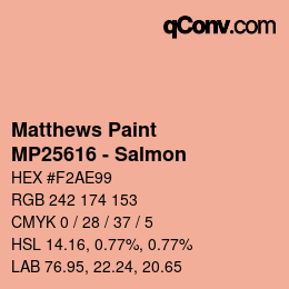 Color code: Matthews Paint - MP25616 - Salmon | qconv.com