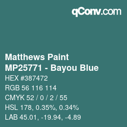 Code couleur: Matthews Paint - MP25771 - Bayou Blue | qconv.com