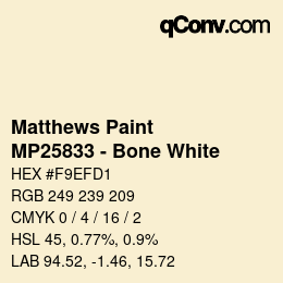 Farbcode: Matthews Paint - MP25833 - Bone White | qconv.com