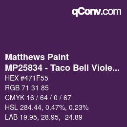 Color code: Matthews Paint - MP25834 - Taco Bell Violet 2 | qconv.com