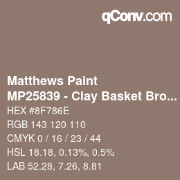 カラーコード: Matthews Paint - MP25839 - Clay Basket Brown | qconv.com
