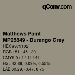 Color code: Matthews Paint - MP25849 - Durango Grey | qconv.com