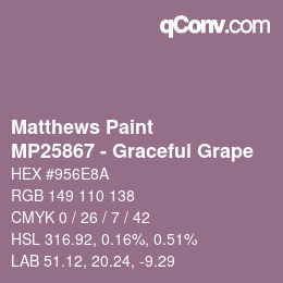 Código de color: Matthews Paint - MP25867 - Graceful Grape | qconv.com