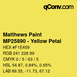 カラーコード: Matthews Paint - MP25890 - Yellow Petal | qconv.com