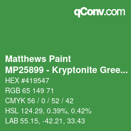 Code couleur: Matthews Paint - MP25899 - Kryptonite Green | qconv.com