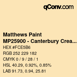 カラーコード: Matthews Paint - MP25900 - Canterbury Cream | qconv.com
