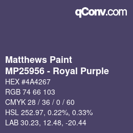 カラーコード: Matthews Paint - MP25956 - Royal Purple | qconv.com