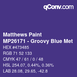 Farbcode: Matthews Paint - MP26171 - Groovy Blue Met | qconv.com