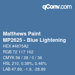 Código de color: Matthews Paint - MP2625 - Blue Lightening | qconv.com