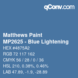 颜色代码: Matthews Paint - MP2625 - Blue Lightening | qconv.com
