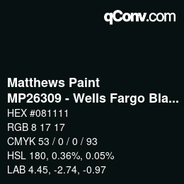 カラーコード: Matthews Paint - MP26309 - Wells Fargo Black | qconv.com