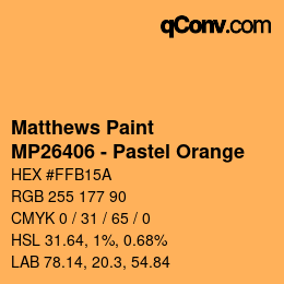 Farbcode: Matthews Paint - MP26406 - Pastel Orange | qconv.com