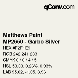 Farbcode: Matthews Paint - MP2650 - Garbo Silver | qconv.com