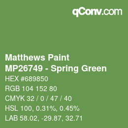 Código de color: Matthews Paint - MP26749 - Spring Green | qconv.com