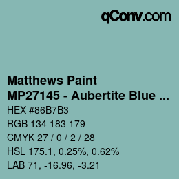 Farbcode: Matthews Paint - MP27145 - Aubertite Blue Met | qconv.com