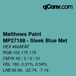 カラーコード: Matthews Paint - MP27188 - Sleek Blue Met | qconv.com