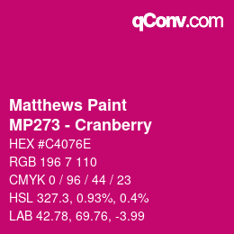 Farbcode: Matthews Paint - MP273 - Cranberry | qconv.com