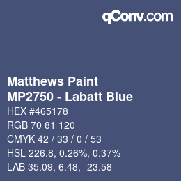 Farbcode: Matthews Paint - MP2750 - Labatt Blue | qconv.com