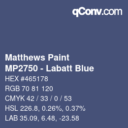 Color code: Matthews Paint - MP2750 - Labatt Blue | qconv.com