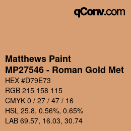 Code couleur: Matthews Paint - MP27546 - Roman Gold Met | qconv.com