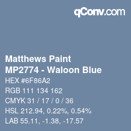 カラーコード: Matthews Paint - MP2774 - Waloon Blue | qconv.com