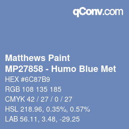 Código de color: Matthews Paint - MP27858 - Humo Blue Met | qconv.com